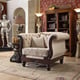 Brown Mahogany & Beige Sofa Set 3Pcs Traditional Homey Design HD-2651 