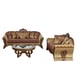 Royal Luxury Red & Gold EMPERADOR III Sofa EUROPEAN FURNITURE Traditional