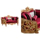 BELLAGIO II Burgundy Gold Sofa Set 2Pcs