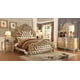 Homey Design HD-8015 Luxury Ivory Antique Gold  California King Size Bed