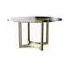 Cerused Oak & Bronze Gold Metal Dining Table REMIX GLASS TOP TABLE 54" by Caracole 