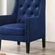 Navy Blue Velvet Accent Chair Transitional Style Cosmos Furniture Hollywood