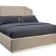Geometric-Inspired Shape Mocha Fabric Queen Bed EXPRESSIONS UPH BED by Caracole 