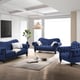 Blue Velvet Sofa Set 2Pcs Transitional Cosmos Furniture GracieBlue