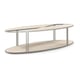 Soft Silver Paint & Vanilla Cream Oval Coffee Table QUARTER VIEW by Caracole 