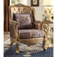 Homey Design HD-1302 Traditional Victorian Golden Brown Tufted Chair