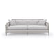 Textured Grey Fabric & Matte Pearl Wood Frame Sofa FRAME OF REFERENCE by Caracole 