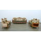 Royal Luxury Black Gold Fabric MAGGIOLINI Sofa Set 2 Pcs EUROPEAN FURNITURE 