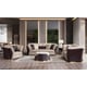 Italian Leather Sand Beige-Chocolate Sofa Set 5 Pcs VOGUE  EUROPEAN FURNITURE Modern