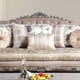 Beige Fabric & Silver Finish Wood Sofa Set 2Pcs Traditional Cosmos Furniture Cristina