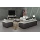 Lite Grey & Chocolate Italian Leather NOIR Sofa EUROPEAN FURNITURE Contemporary
