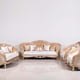 Luxury Cooper & Champagne Wood Trim VALENTINA Sofa Set 4Pcs EUROPEAN FURNITURE