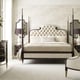 Cream Performance Fabric Fully Upholstered King Bed EVERLY by Caracole 