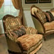 Benetti's Felisa Luxury Golden Beige Silk Chenille Accent Chair Honey Oak Finish 