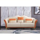 Italian Leather Off White & Orange Sofa Set 3Pcs WINSTON EUROPEAN FURNITURE Modern