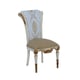 Luxury Beige & Dark Gold w/Pearl VALENTINA Side Chair Set 2Pcs EUROPEAN FURNITURE