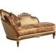 Luxury Golden Beige Chenille Chaise Lounge Honey Oak Benetti's Felisa Classic