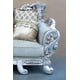 Homey Design HD-272 Silver Finish Traditional Carved Wood Loveseat