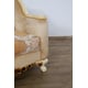 Luxury Beige Antique Dark Gold Wood Trim ANGELICA Chair EUROPEAN FURNITURE