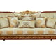 Luxury Walnut & Gold Wood Trim FANTASIA Sofa EUROPEAN FURNITURE Traditional