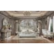 Baroque Belle Silver CAL King Bedroom Set 6 Pcs Traditional Homey Design HD-8088