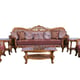 Luxury Sand Red & Gold Wood Trim MODIGLIANI Sofa Set 4 Pcs EUROPEAN FURNITURE 