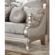 Metallic Silver Sofa Set 3Pcs Carved Wood Traditional Homey Design HD-2662 