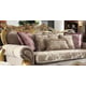 Homey Design HD-1634 Victorian Upholstery Taupe Mixed Fabric Carved Wood Sofa  