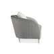Grey Pleated Velvet & Silver Frame w/ Rippling Effect Accent Chair FARRAH by Caracole 
