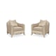 Classically French Soft Camel-Curved Back Beige Fabric THE RIBBON CHAIR Set 2Pcs by Caracole 