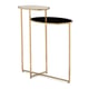 Piano Black & Creme Lacquer Majestic Gold Base THE LIAISON SIDE TABLE by Caracole 