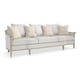 Light Grey Velvet Wood Frame in Metallic Silver Sofa EAVES DROP 110" by Caracole 