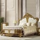 Classic Antique Gold & White Solid Wood CAL King Bedroom 3Pcs Homey Design HD-957