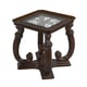 Benetti's Luna Luxury Golden Brown Finish Square End Table Wood Trim