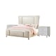 Off-White Finish Wood Queen Bedroom Set 3Pcs Contemporary Cosmos Furniture Chanel