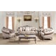 Beige Fabric & Silver Finish Wood Sofa Set 3Pcs Traditional Cosmos Furniture Cristina