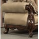 Chestnut Beige Chenille Sofa Set 3 Carved Wood Homey Design HD-296 Traditional