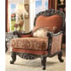 Luxury Chenille Brick & Gold Sofa Set 3 Carved Wood Homey Design HD-2627 Classic