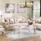 Cream Finish Button Tufted Back Loveseat Traditional Cosmos Furniture Daisy