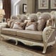 Plantation Cove White & Metallic Bright Gold Sofa Traditional Homey Design HD-90