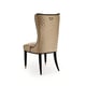 Taupe Leather Softly Winged THE ARISTOCRAT DINING CHAIR Set 2Pcs by Caracole 