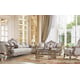 Antique Silver Fabric Sofa Set 5Pcs w/ Coffee Table Traditional Homey Design HD-20322 