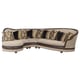 Luxury Beige Sectional Sofa Walnut Wood Benetti's Donatella Traditional LEFT