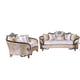 Luxury Black & Silver Wood Trim ROSABELLA Sofa EUROPEAN FURNITURE Traditional