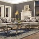 Luxury Chenille Pearl Beige Living Room Set 5Pcs Homey Design HD-303 Traditional