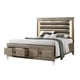 Bronze Finish Wood Queen Bedroom Set 3Pcs Contemporary Cosmos Furniture Coral