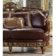 Mahogany & Metallic Gold Finish Sofa Set 2Pcs Traditional Homey Design HD-89