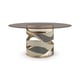 Glass Top & Metal Base In Gold W/ Faux Shagreen Dining Table VIEW FROM THE TOP by Caracole 