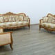Royal Luxury Gold & Sand Fabric MAGGIOLINI Sofa Set 4 Pcs EUROPEAN FURNITURE 
