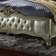 Homey Design HD-200 Traditional Silver Finish Wood Wing Back Button Queen Bed